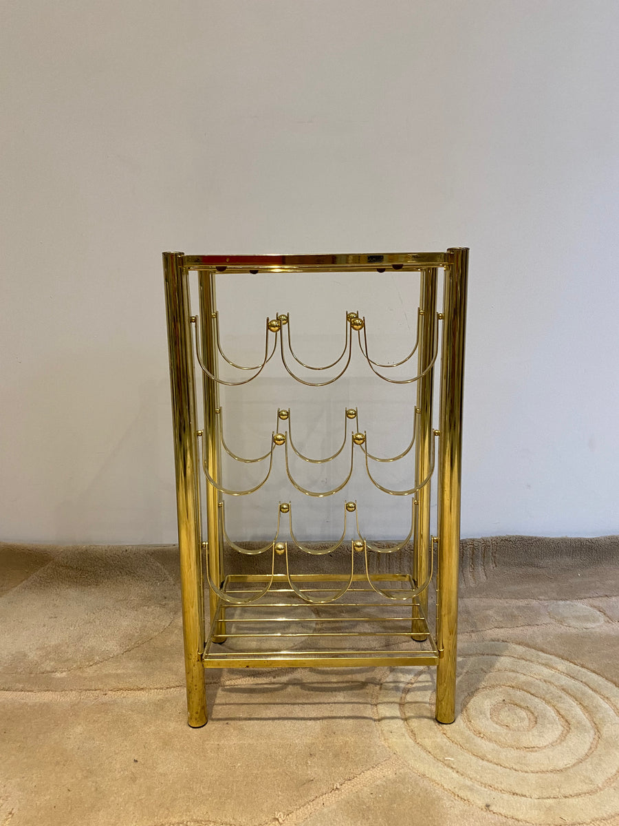 Golden brass wine rack Turquoise s Treasures