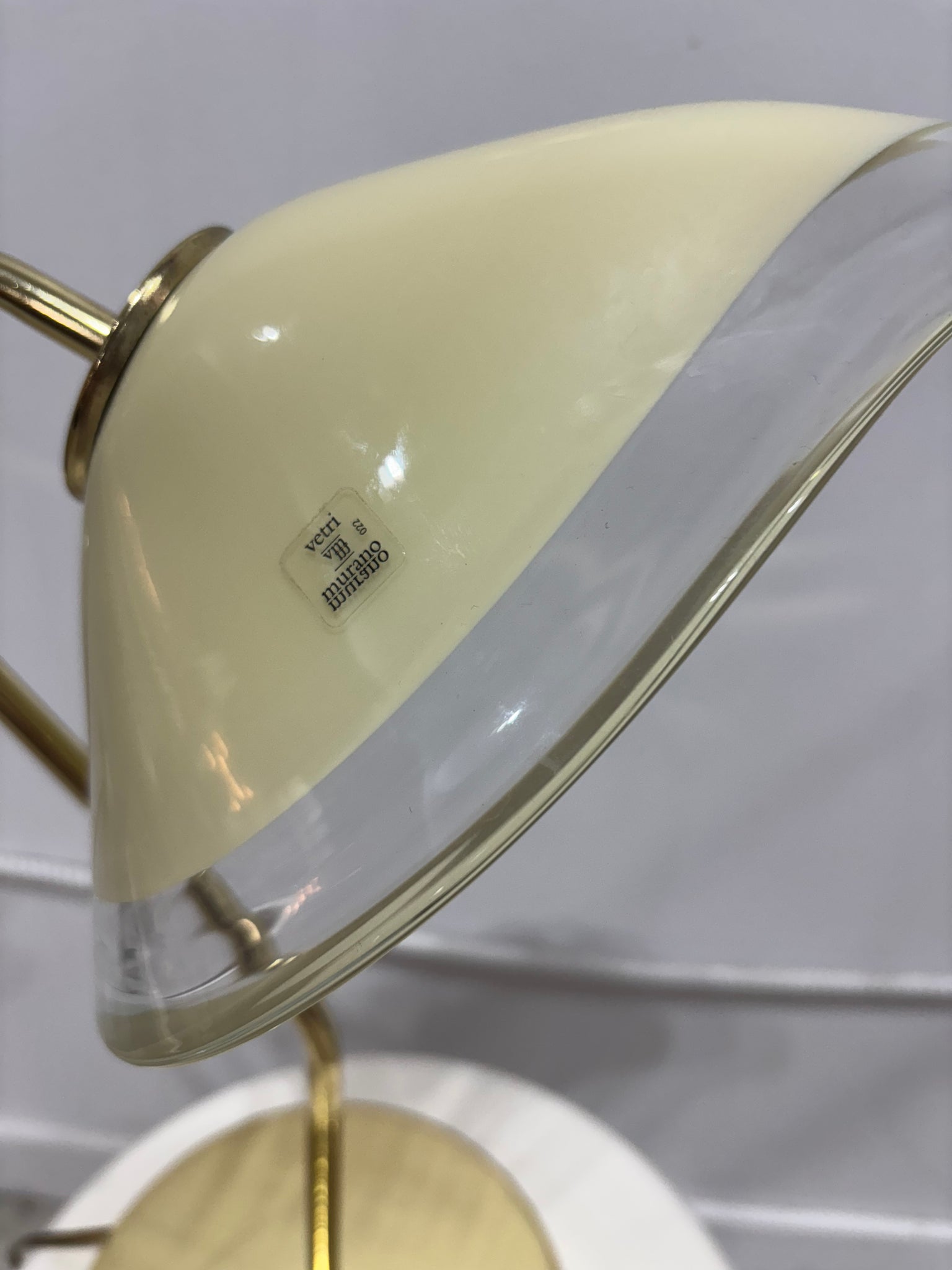 Lampe de table fleur Murano Vetri & laiton - 3 choix de fleurs