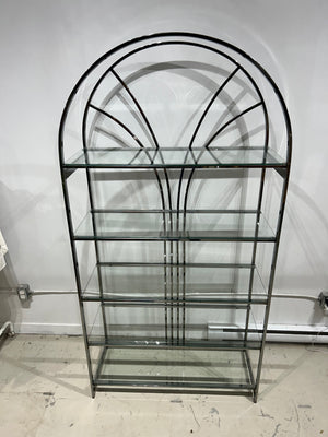 XL arched chrome & glass étagère