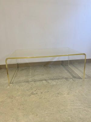 Lucite waterfall coffee table