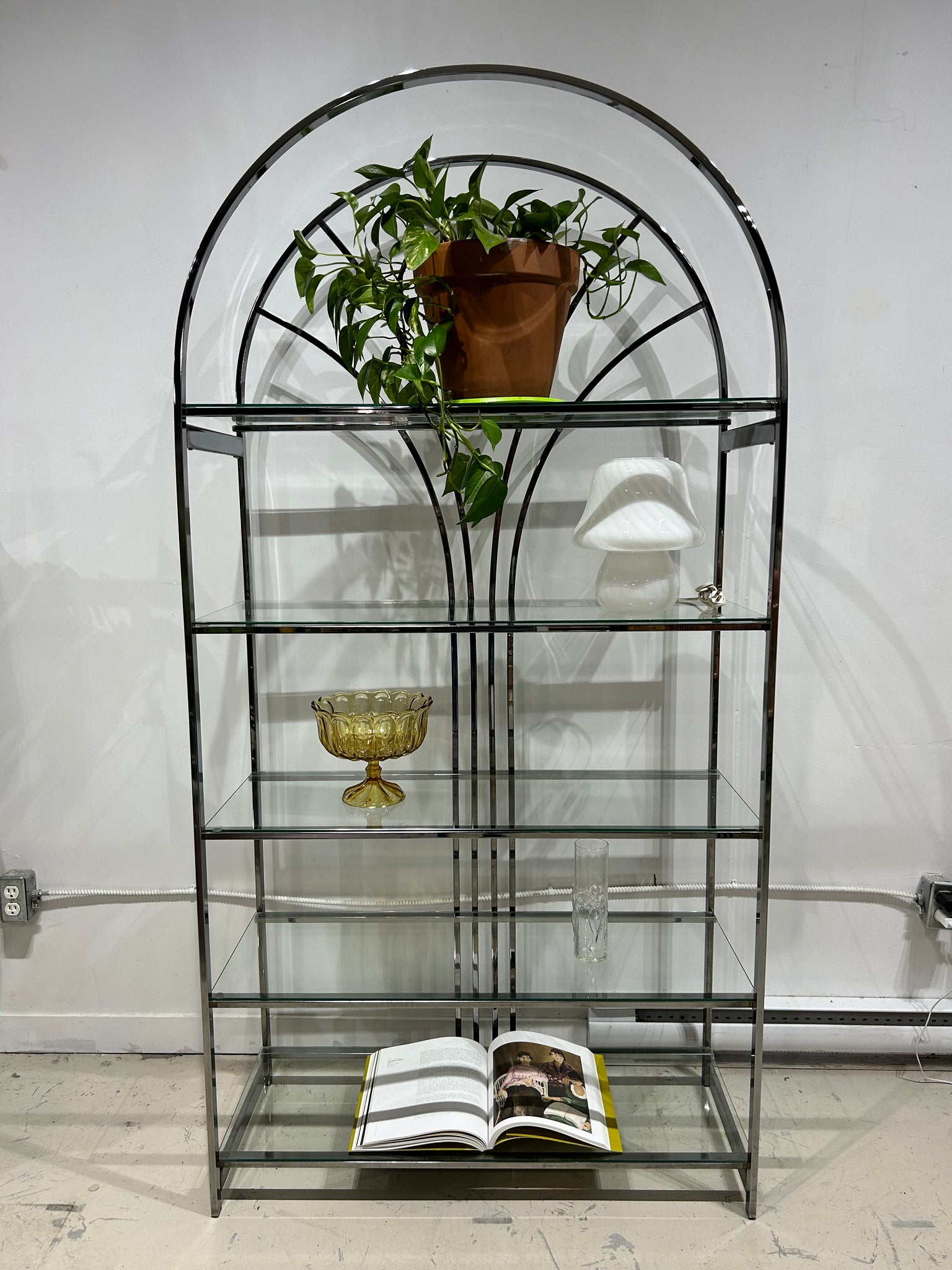 XL arched chrome glass tag re Turquoise s Treasures