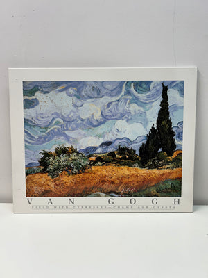 Van Gogh field with cypresses laminated wall hanging
