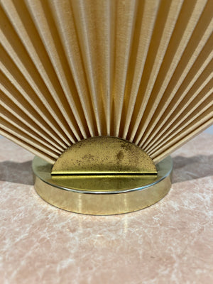 Golden brass fan table lamp
