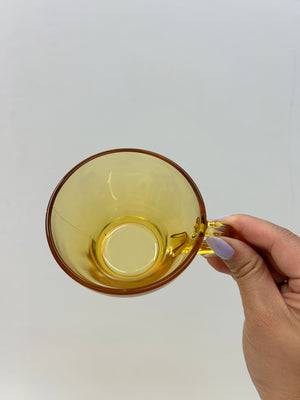 Yellow glass mugs set