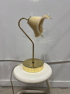 Lampe de table fleur Murano Vetri & laiton - 3 choix de fleurs