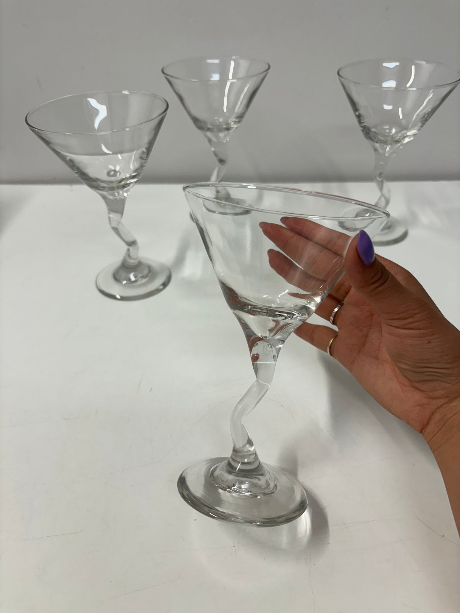 Verres à martini en verre squiggly