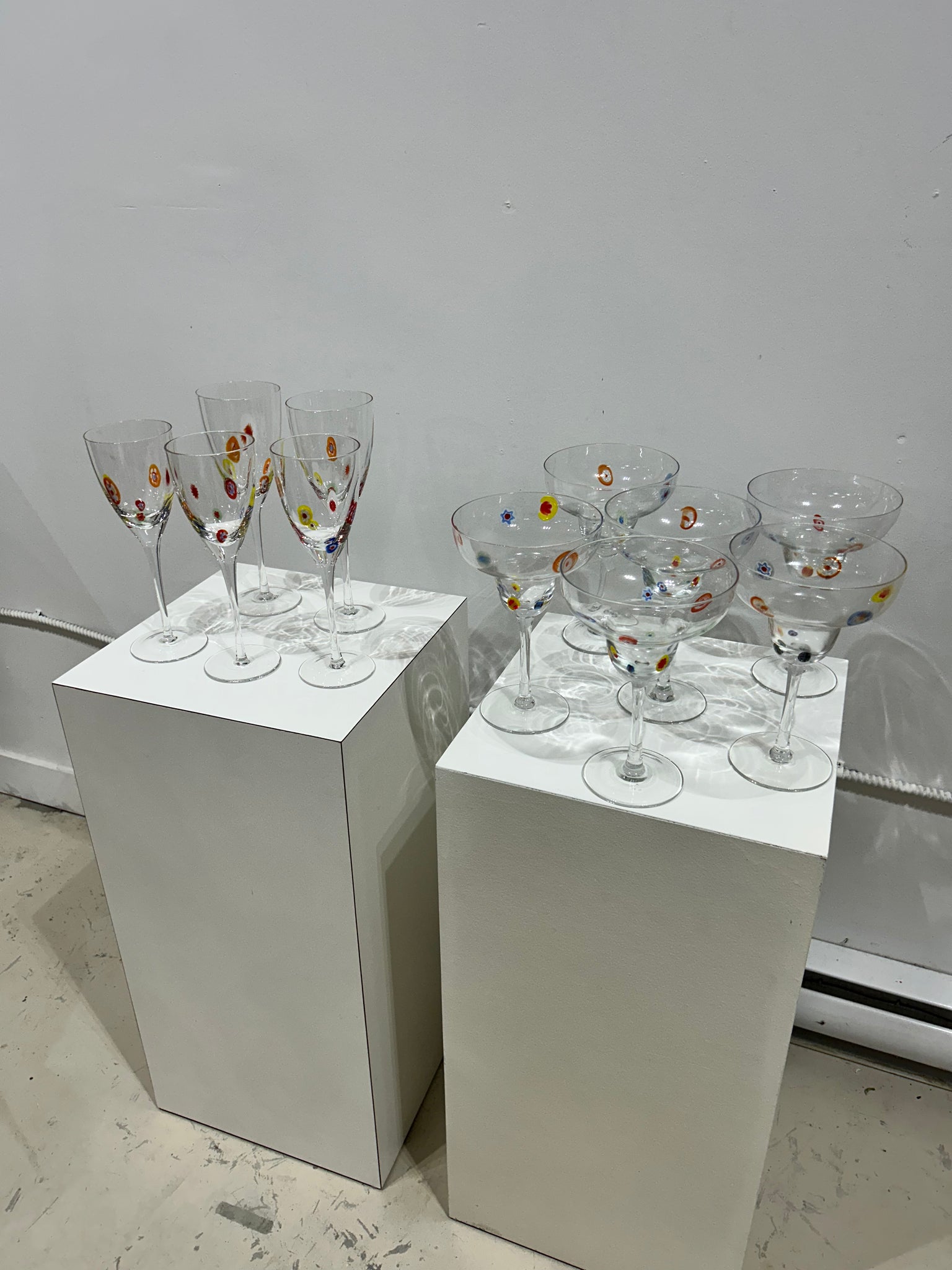 Millefiori wine & margarita glasses