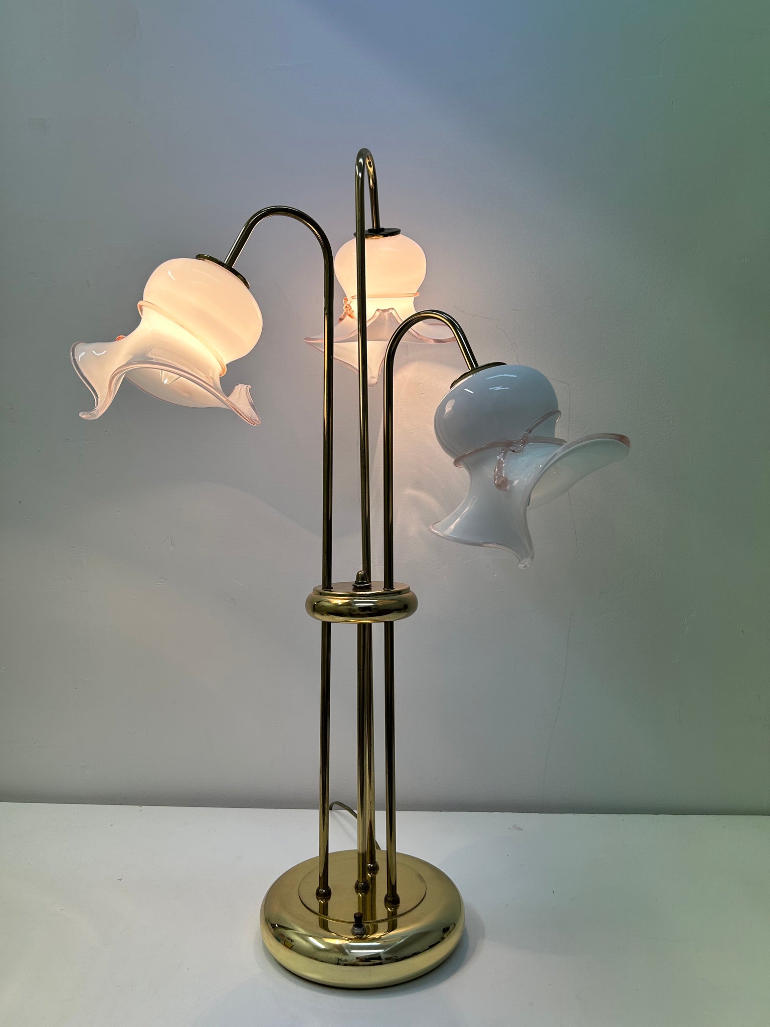 Murano glass & brass table lamp – Turquoise's Treasures