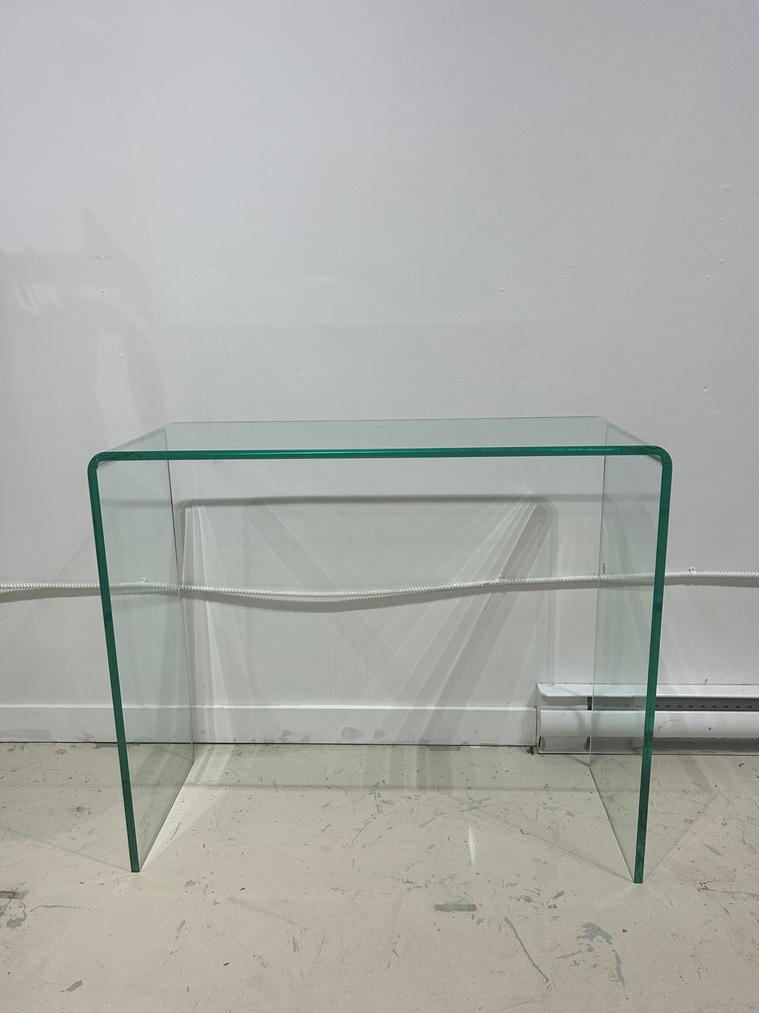 Tempered glass waterfall console table