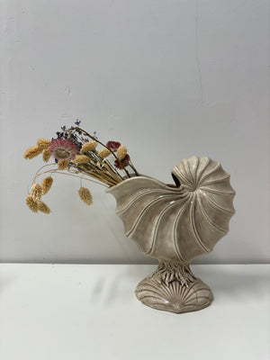 Porte bouteille vase coquillage en céramique