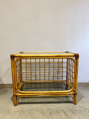 Small bamboo & glass console table
