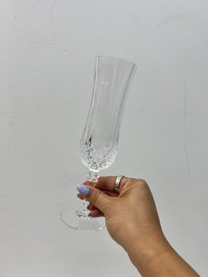 Flutes à champagne en crystal texturé
