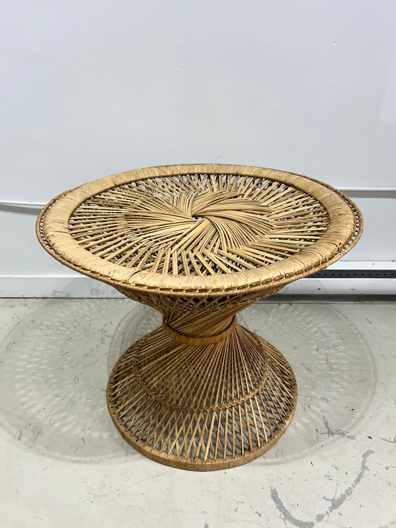 Round wicker table