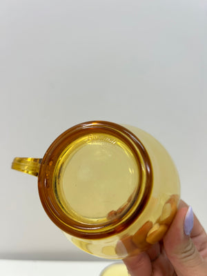 Yellow glass mugs set
