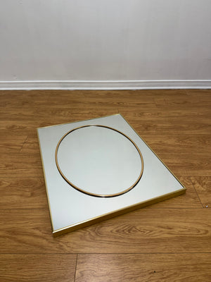 Miroir rectangulaire et oval doré laiton