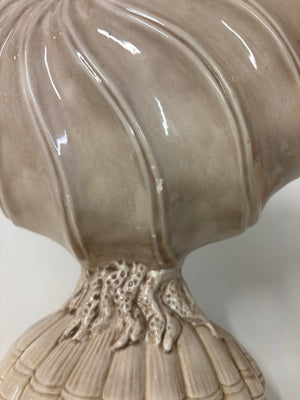 Porte bouteille vase coquillage en céramique