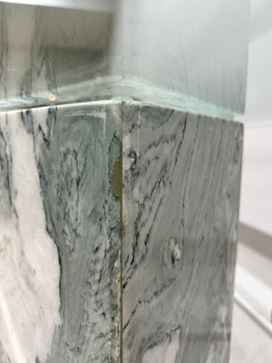 Table console en marbre & verre