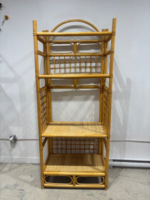 XL étagère bibliothèque en bambou rotin verre