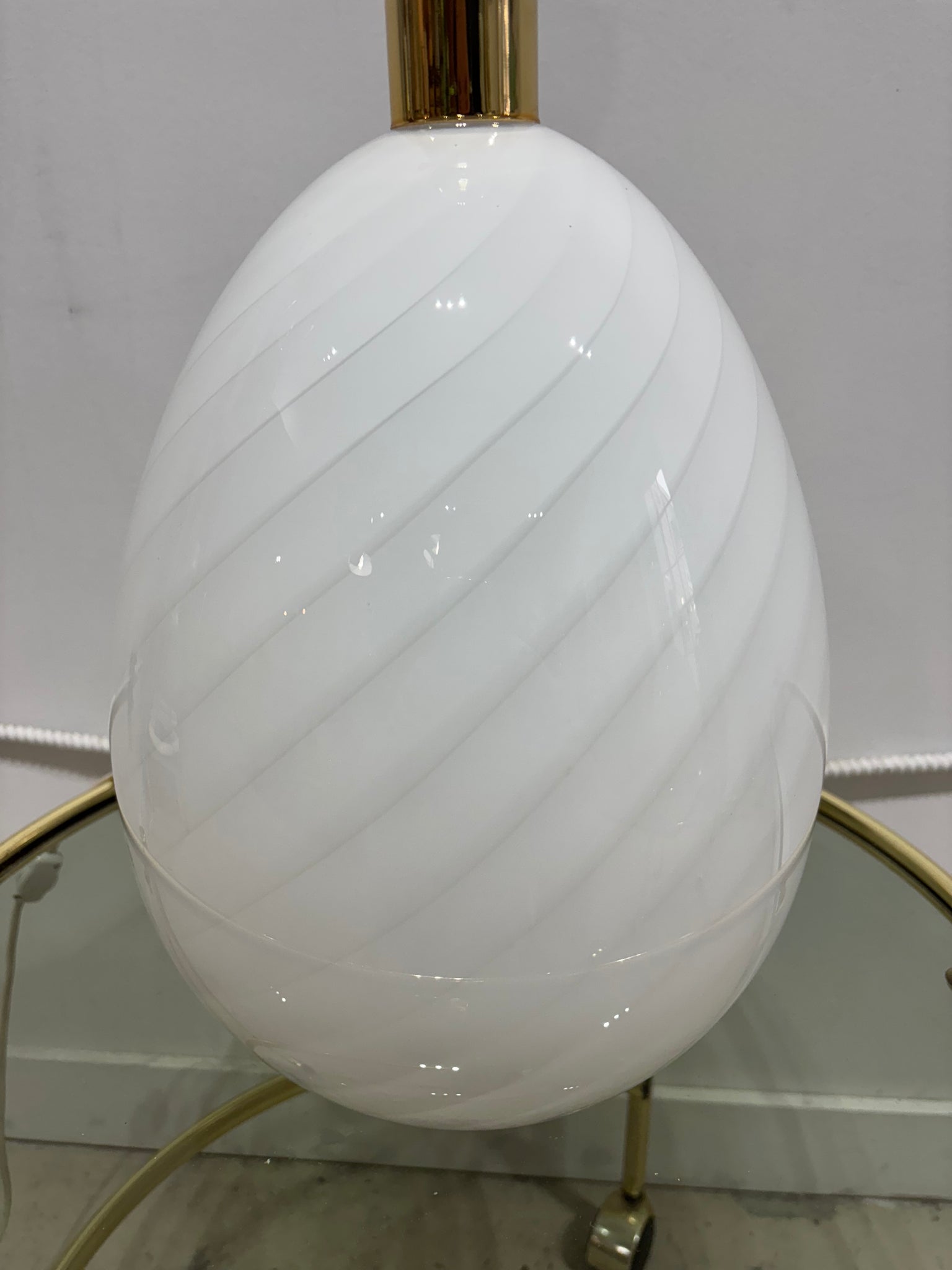 XL lampes oeufs en verre Murano swirl blanches