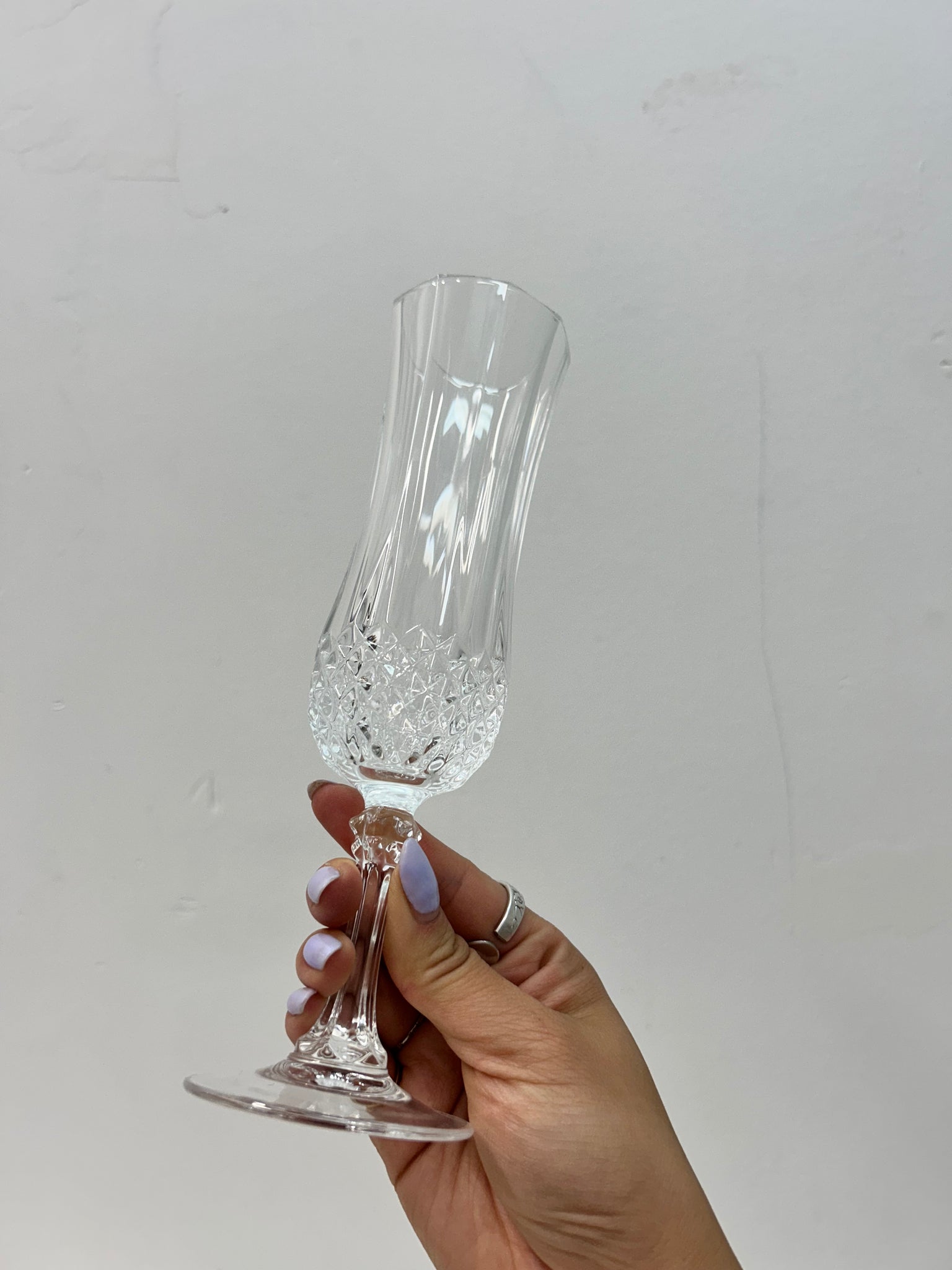 Flutes à champagne en crystal texturé