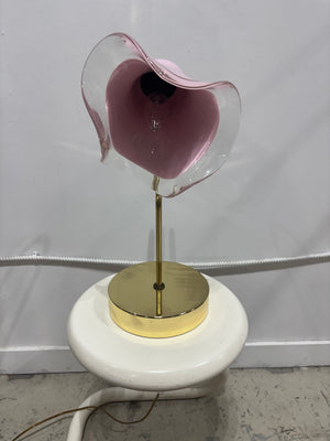 Lampe de table fleur Murano Vetri & laiton - 3 choix de fleurs