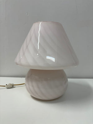 Petites lampes champignons authentiques en verre Murano rose