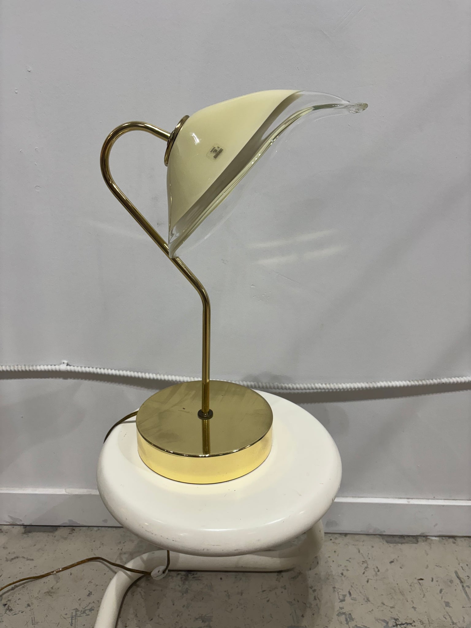 Lampe de table fleur Murano Vetri & laiton - 3 choix de fleurs