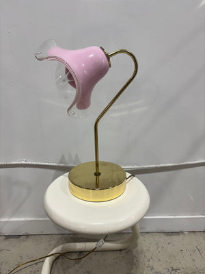 Lampe de table fleur Murano Vetri & laiton - 3 choix de fleurs