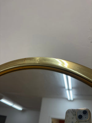 Miroir doré laiton arché pivotant sur pied