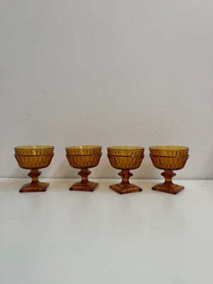 Petites coupes ambrés Indiana Glass Co. Mt. Vernon