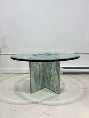 Table à café en marbre & verre