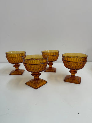 Petites coupes ambrés Indiana Glass Co. Mt. Vernon