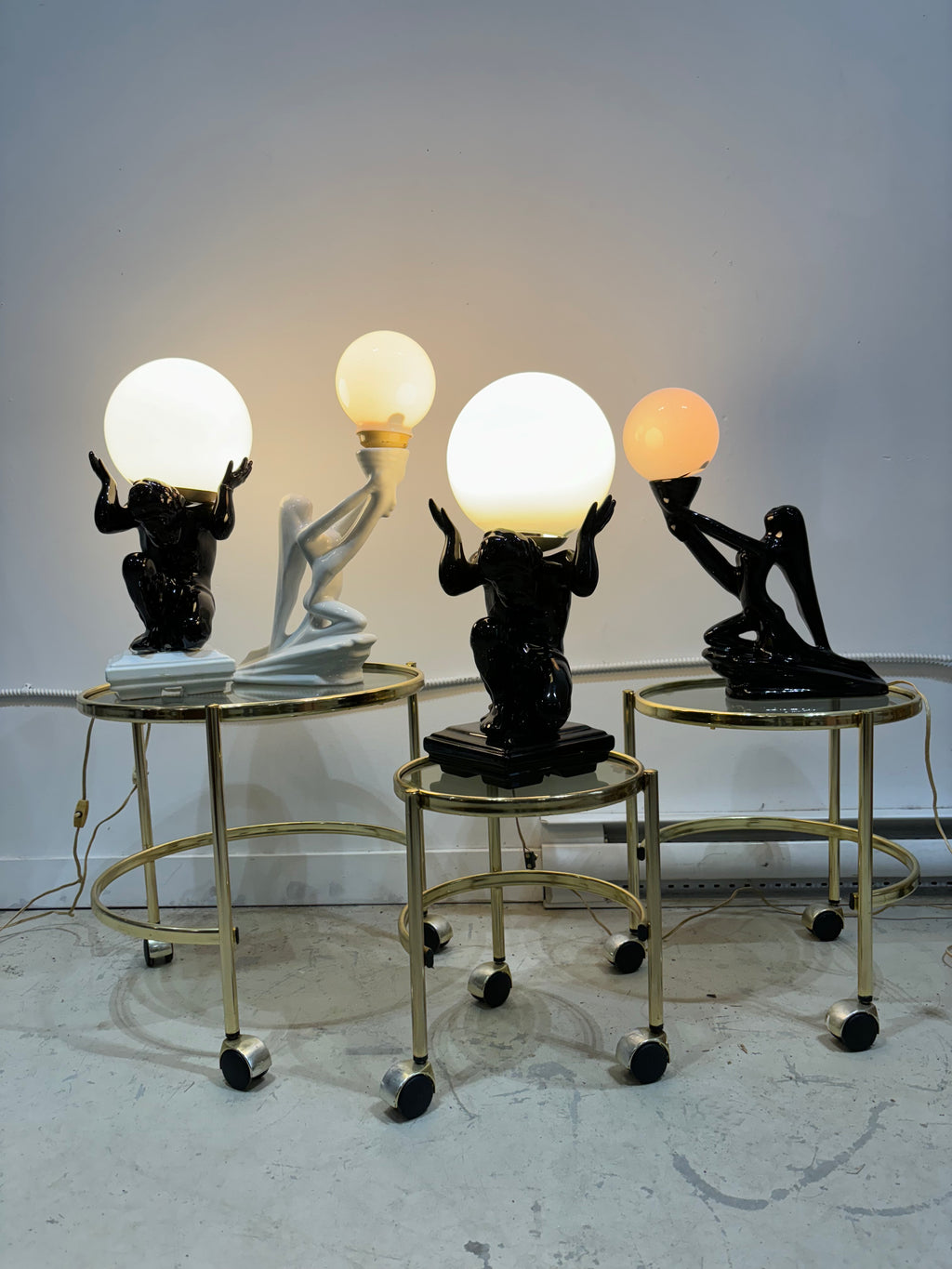 Lampes de table femmes & hommes art déco en porcelaine