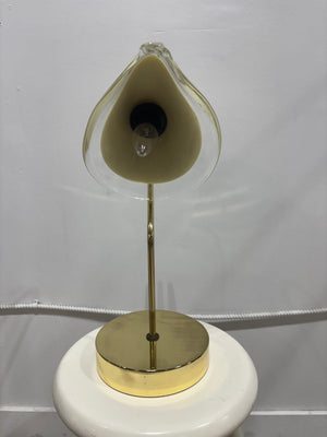 Lampe de table fleur Murano Vetri & laiton - 3 choix de fleurs