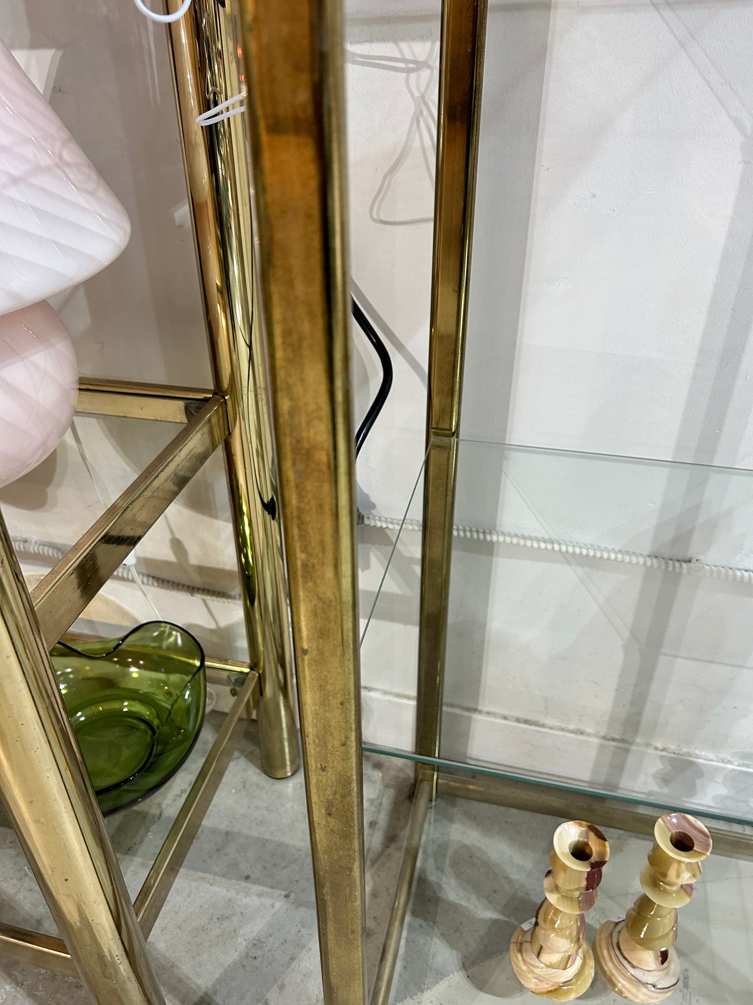 Tall golden brass étagère – Turquoise's Treasures