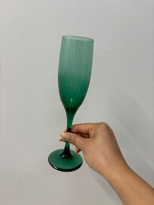 Flutes à champagne vert émeraude