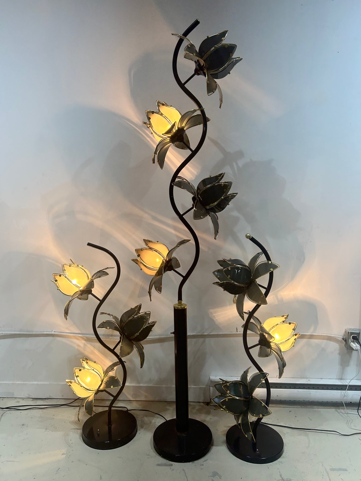 Black lotus table floor lamps Turquoise s Treasures