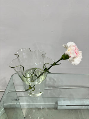 Grand vase en verre claire squiggly
