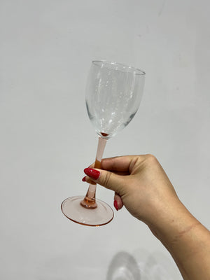 Pink stemmed wine glasses & champagne flutes