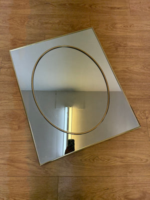 Miroir rectangulaire et oval doré laiton