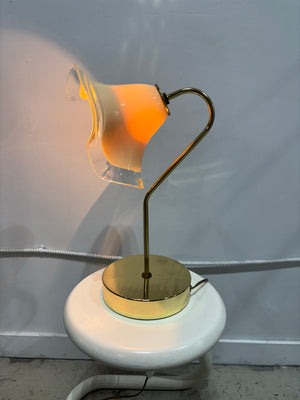 Lampe de table fleur Murano Vetri & laiton - 3 choix de fleurs