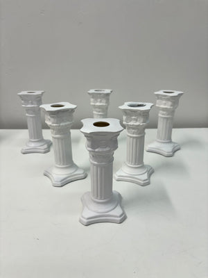 Bougeoirs colonnes blanches