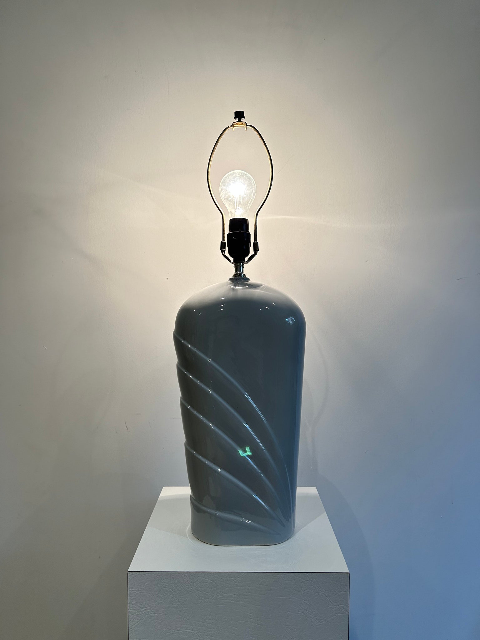 Grey ceramic art deco lamp