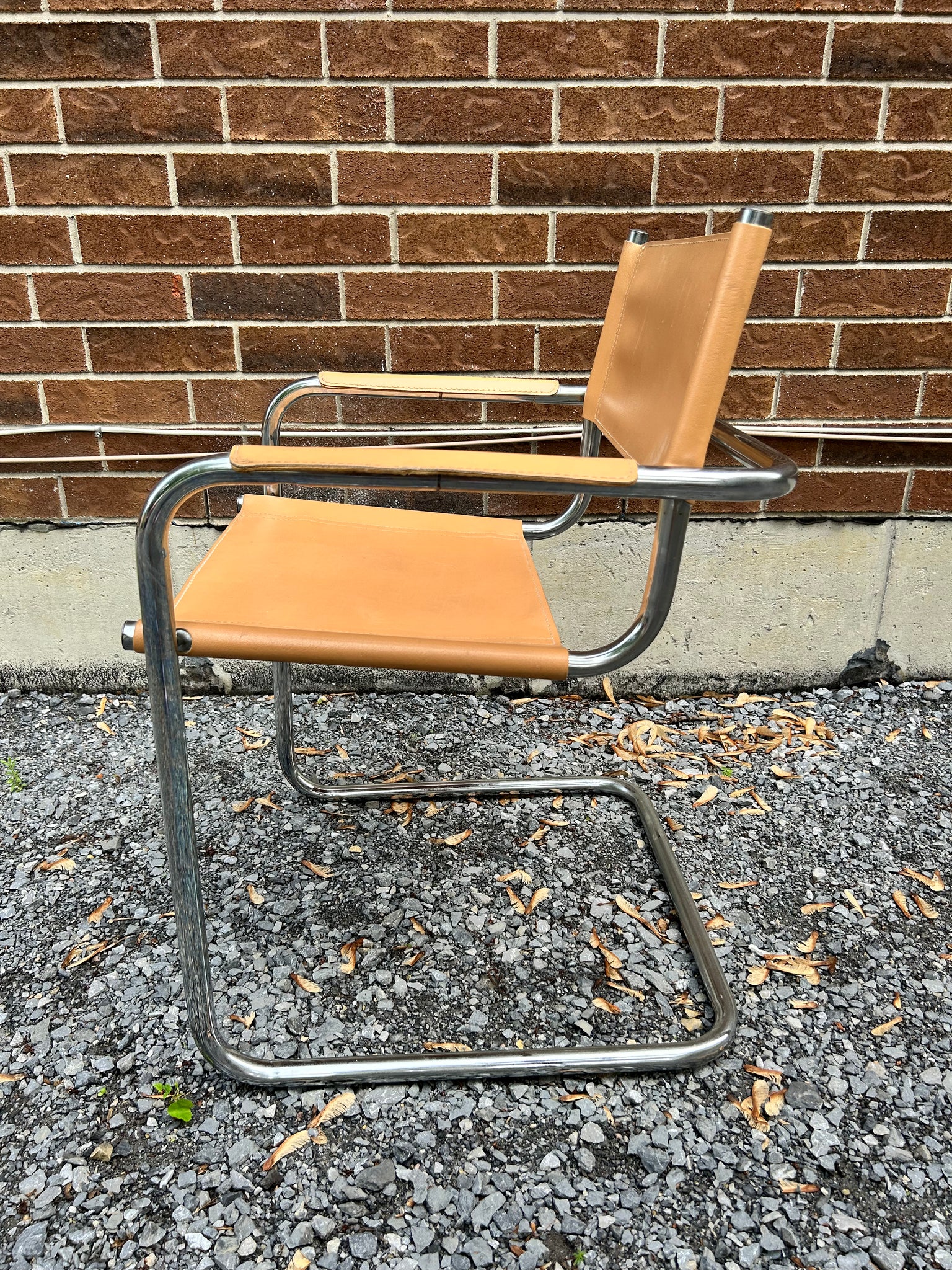 Brown leather Marcel Breuer B34 style chair