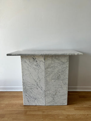 Petite table console blanche en marbre