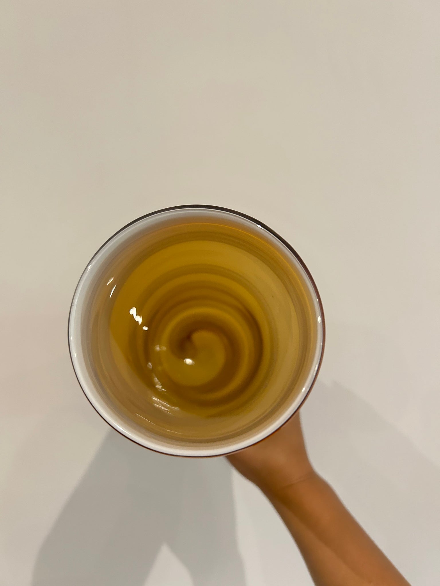 Thicc amber Murano style glass vase