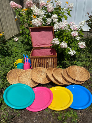 Selection of vintage picnic baskets