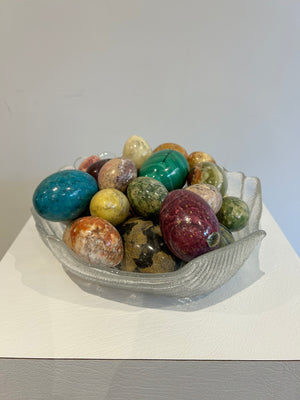 Selection of marbled stone eggs