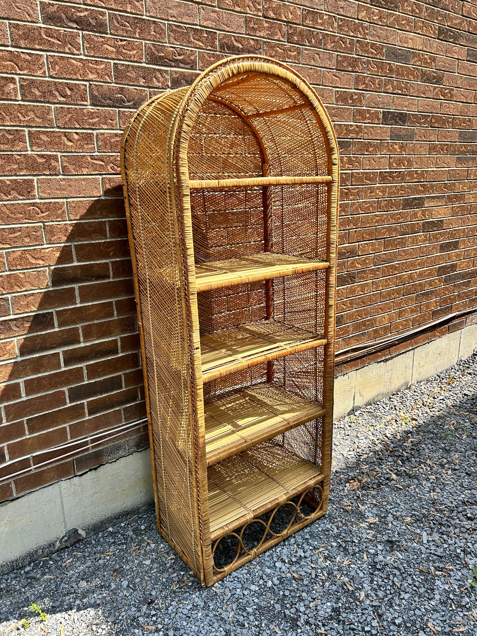 Vintage wicker online etagere