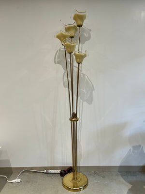 Cream Murano Vetri flowers table and floor lamps
